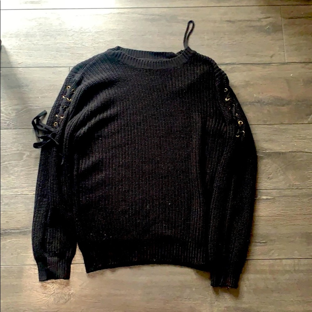 Knitted black sweater